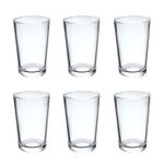 Drinking Glasses Tumblers Set of 6 Clear Glass 215ml Juice Water Dishwasher Safe