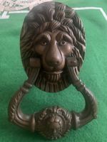Antique Vintage Bronze / Brass Lion Door Knocker 7in x 4in Some Age Weight 700g