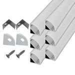 6 Pack LED Aluminium Channel Profile 3.3ft Extrusion Diffuser Strip Lights Cover