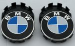 4X BMW 68MM ALLOY WHEEL CENTER CAPS GENUINE BLACK BACKS E F SERIES 1 2 3 4 5 6 X