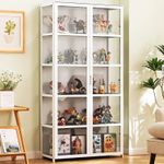 Double Door Acrylic Display Cabinet 5 Tier Collection Standing Display Cabinet