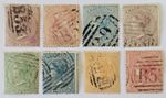 MAURITIUS CLASSICS 1860/3 8xMainly FU- 9d No Wmk, Rest CC, 4d Inv Wmk. €230