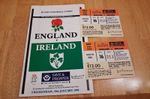 England v Ireland 1990 Five Nations Match Programme And Two Tickets. VGC.