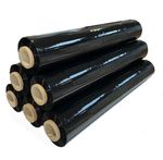 1 to 360 ROLLS OF BLACK STRONG PALLET STRETCH SHRINK WRAP 25Mu 500mm x 250m