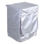 ɪSilver Washing Machine Cover Waterproof Sunscreen Cover Front Load Washer Dryer