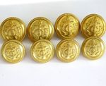 SET 8 YCF YACHT CLUB DE FRANCE FRENCH GILT BRASS BUTTONS BY FIRMIN LONDON