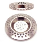 2x STAINLESS STEEL SINK STRAINER BATH PLUG HOLE DRAINER BASIN HAIR TRAP COVER UK