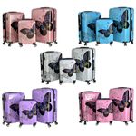 Butterfly Hard Shell 4 Wheel Suitcase PC Luggage Trolley Cabin Travel Bag