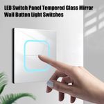 NEW HOT LED Switch Panel Tempered Glass Mirror Wall Button Light Switches