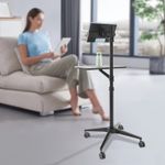 Rolling Laptop Floor Stand, Height Adjustable Mobile Desk, Mobile Workstation
