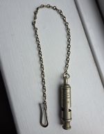 WW1 1916 Trench Whistle A De Courcy Frankfurt St Birmingham Officer Chain Vtg.