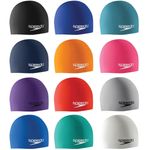 SPEEDO ADULT SWIM CAP PLAIN MOULDED SILICONE LONG-LIFE HYDRODYNAMIC SWIMMING NEW