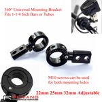 Adjustable Spotlight Fog Light Mount Bracket For 1-1/4" Crash Bar Handlebar Tube