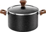 24cm Induction Base Nonstick Stock Pan with Glass Lid Pasta Soup Stew Pot