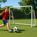 6x4/8x6/12x6ft Football Goal, Weatherproof Foldable Steel Football Goal