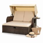 Sunbed Polywicker Brown Sun Island Garden Sun Lounger Rattan Bed Sun Lounger Sofa ⛅