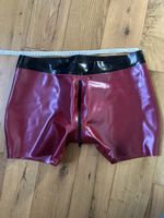 Man Latex Red Shorts with internal sheaths BDSM Cosplay Halloween size M -L