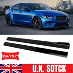 78.7" Glossy Black Side Skirt Lips Splitter Body Kit For Jaguar XF XE XJ R SPORT