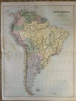 1882 South America Original Antique Map by John Bartholomew