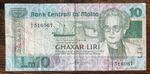 Malta W216 : 10 Maltese Liri Banknote  