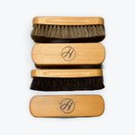 Hudson Horsehair Brushes for Polishing Leather Shoes - 4 Brush Set + Gift Box