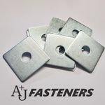 SQUARE PLATE WASHERS 50mm x 50mm HEAVY 3mm ZINC PLATED M8 M10 M12 M16 M20