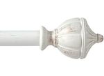 25mm Diameter curtain poles 120-300cm Extendable curtain rod white with crown...