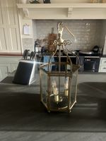 Georgian Style Hexagonal Brass Lantern -  2 available 