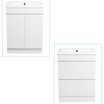 Bathroom Vanity Unit & Basin Sink Ceramic Storage Furniture Drawer White