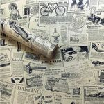 LEPENDOR Decorative Wallpaper Self-Adhesive 45 x 1000 cm, Newspaper
