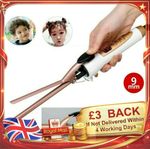 9 MM Professional Ceramic Hair Curler Curling Tongs Styler LED Hair Tool UK Plug