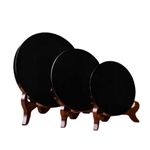 High Quality Natural Black Obsidian Scrying Mirror Healing Crystals Stone Plate