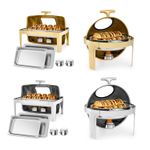 Wilprep Chafing Dishes Buffet Set Stainless Steel Gold Food Warmer 6.3qt 8.4qt