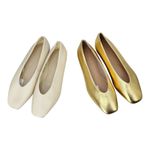 M&S Collection Leather Slip On Flat Ballet Pumps