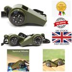 Camping Whistle - Emergency Survival Whistle with Compass and Thermometer