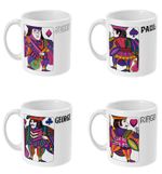 The Beatles - Vintage Playing Card - 1968 - John, Paul, George, Ringo - Mug Set 
