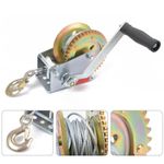 1200lbs Manual Boat Marine Trailer Caravan Hand Powered Winch & 10M Wire Cable