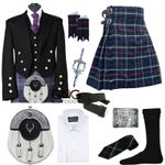 Men's Prince Charlie 10 PCS Scottish Outfit Traditional Wedding kilt set