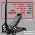 HAWK 2.5 TON HYDRAULIC FLOOR JACK HEAVY DUTY ROLLING PORTABLE CAR LIFT JACK