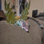 3d printed Metallic Articulated Dragon Figurine with Wings - Mythical Creatures