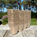 Biodegradable Plant Pots Seedling Cups Fibre Compostable Square 8cm (144 Pack)