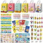 SpongeBob Party Favors Set SpongeBob Gift Bags Pens Notebooks Slap Bands Sticker
