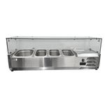 Saladette Prep Fridge 120cm Glass Top Kitchen Commercial Catering Chilled Dia...