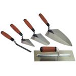 Tradesmans Builders Trowels Set Plastering Pointing Brick Jointing Gauging 5PCE