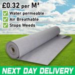 Terram - Breathable Weed Control Landscape Fabric - 2m Wide Garden Membrane Roll