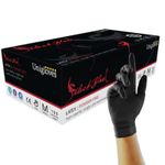 Disposable Black Latex Gloves Powder-Free Tattoo Artist Piercing Hygiene Grip