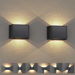 2PCS Solar Wall Lights Dusk to Dawn Sconce 3000K Outdoor IP65 Garden Fence Lamps