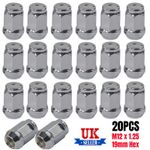 20X Alloy Wheel Nuts Silver M12x1.25 Bolts 19mm for Subaru Impreza Hatch Sti WRX