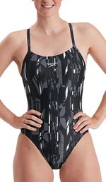 Speedo Allover Rippleback Womens Swimsuit - Black