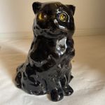 Winstanley Mike Hinton Black Cat Figurine Signed Vintage